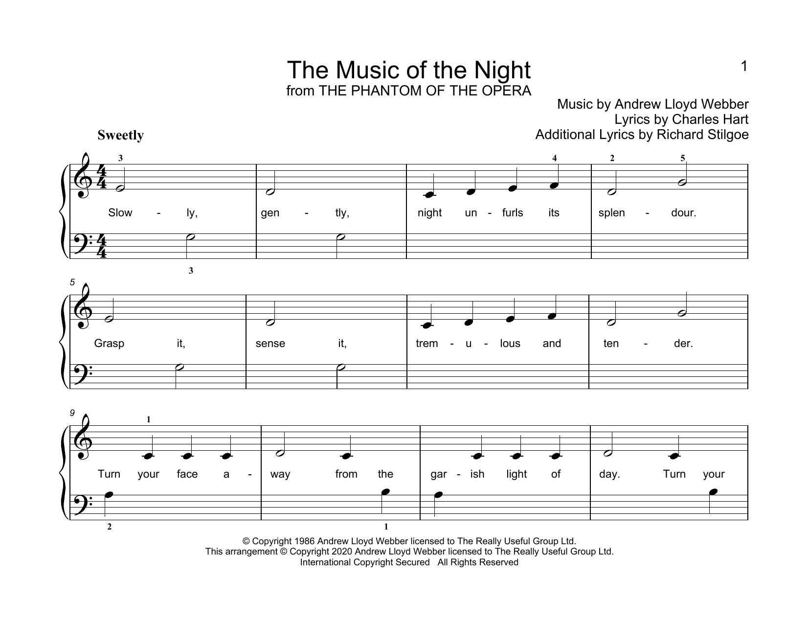 Andrew Lloyd Webber The Music Of The Night (from Phantom Of The Opera) (arr. Christopher Hussey) Sheet Music Notes & Chords for Educational Piano - Download or Print PDF