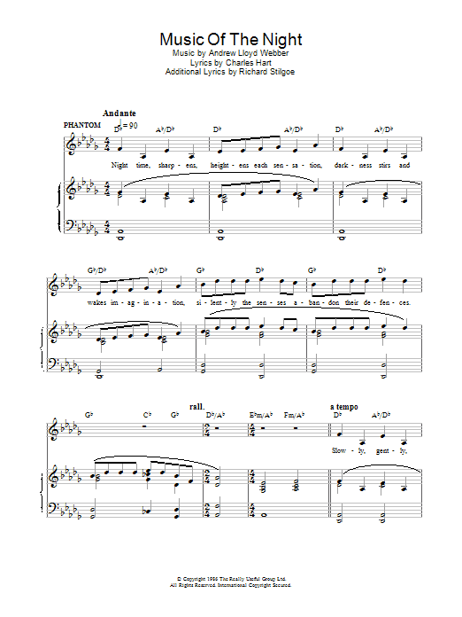 Andrew Lloyd Webber The Music Of The Night (from The Phantom Of The Opera) Sheet Music Notes & Chords for Violin - Download or Print PDF