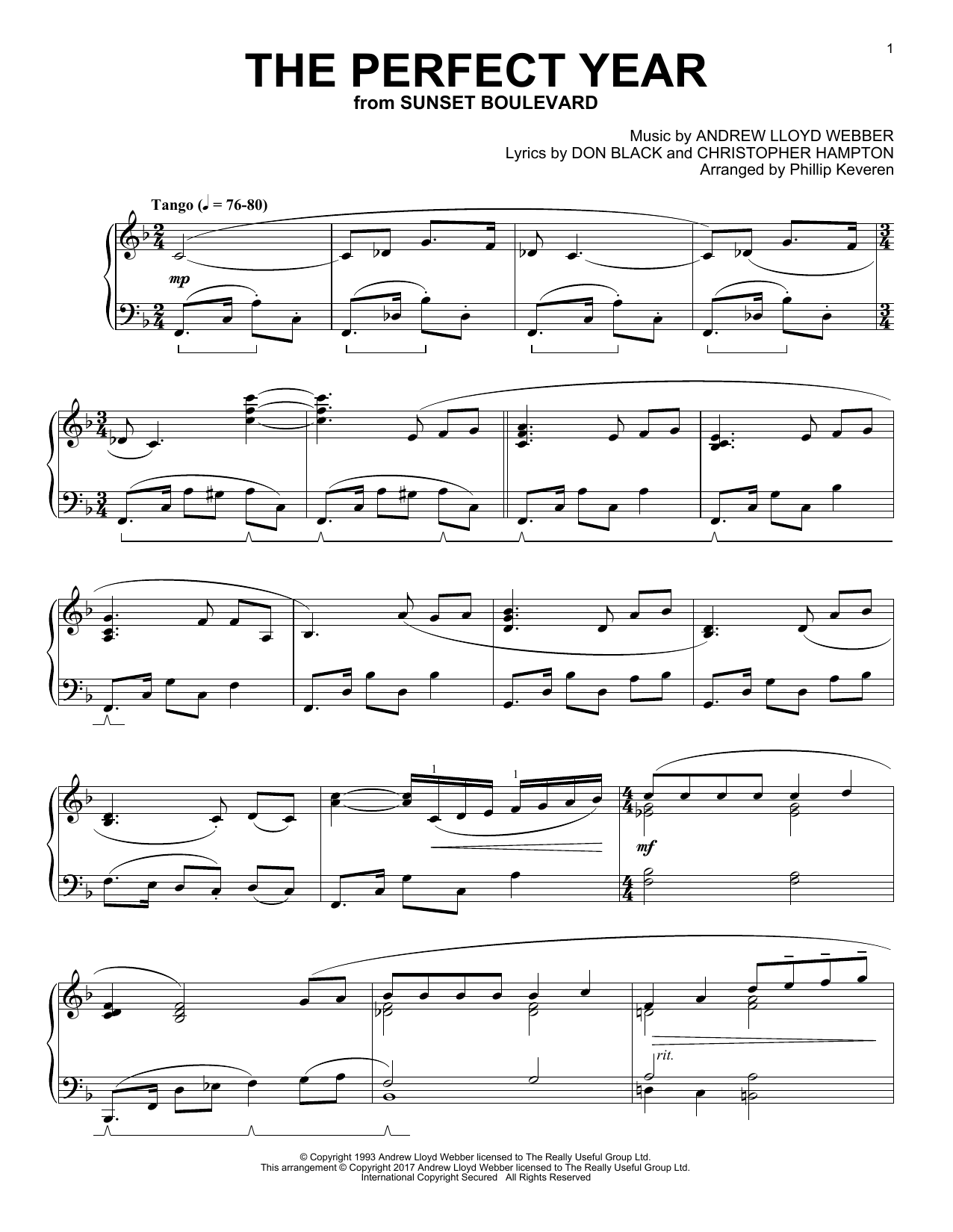 Phillip Keveren The Perfect Year Sheet Music Notes & Chords for Piano - Download or Print PDF