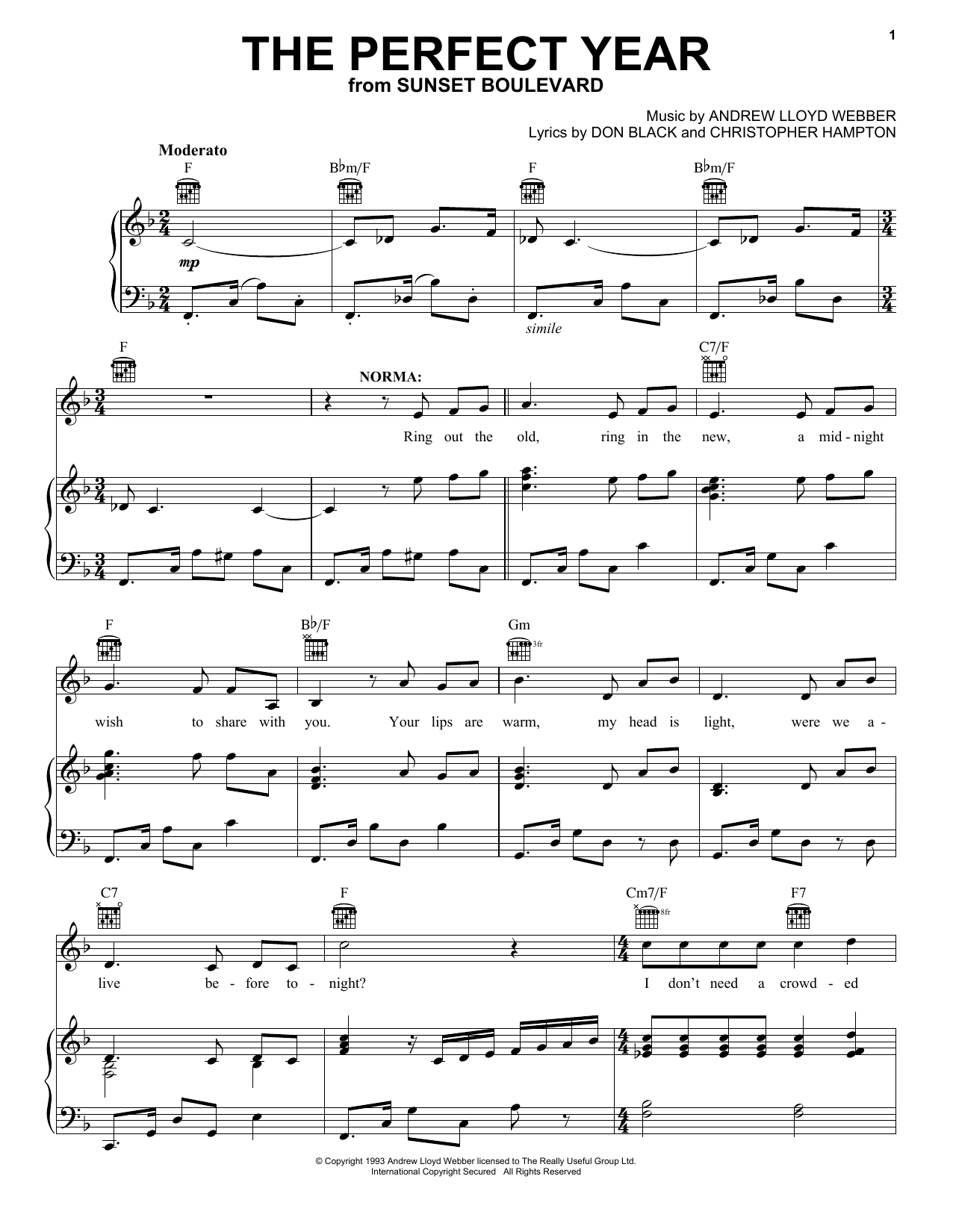 Andrew Lloyd Webber The Perfect Year (from Sunset Boulevard) Sheet Music Notes & Chords for Ukulele - Download or Print PDF