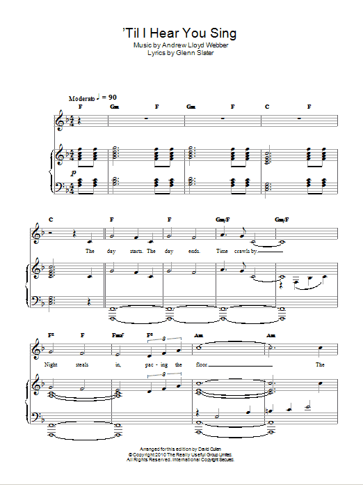 Andrew Lloyd Webber 'Til I Hear You Sing (from Love Never Dies) Sheet Music Notes & Chords for Piano, Vocal & Guitar (Right-Hand Melody) - Download or Print PDF
