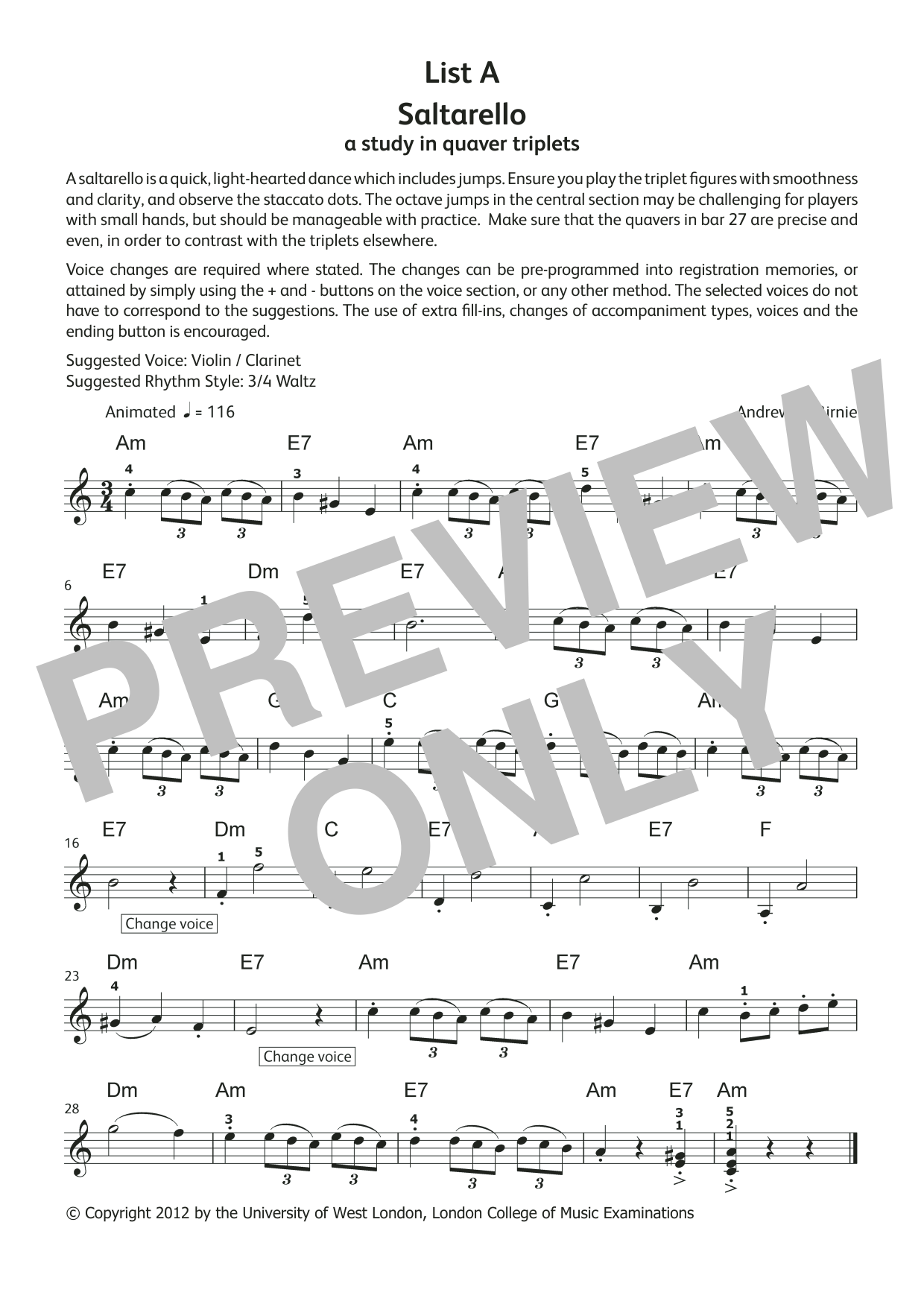 Andrew McBirnie Saltarello (from LCME Electronic Keyboard Grade 2 List A) Sheet Music Notes & Chords for Piano Solo - Download or Print PDF