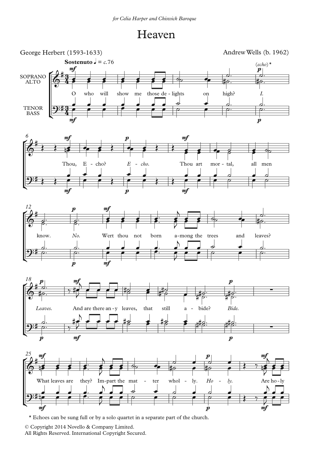 Andrew Wells Heaven Sheet Music Notes & Chords for SATB - Download or Print PDF
