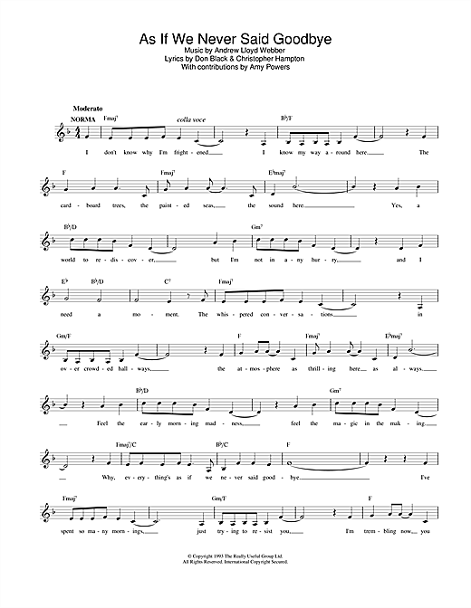 Andrew Lloyd Webber "As If We Never Said Goodbye (from Sunset Boulevard