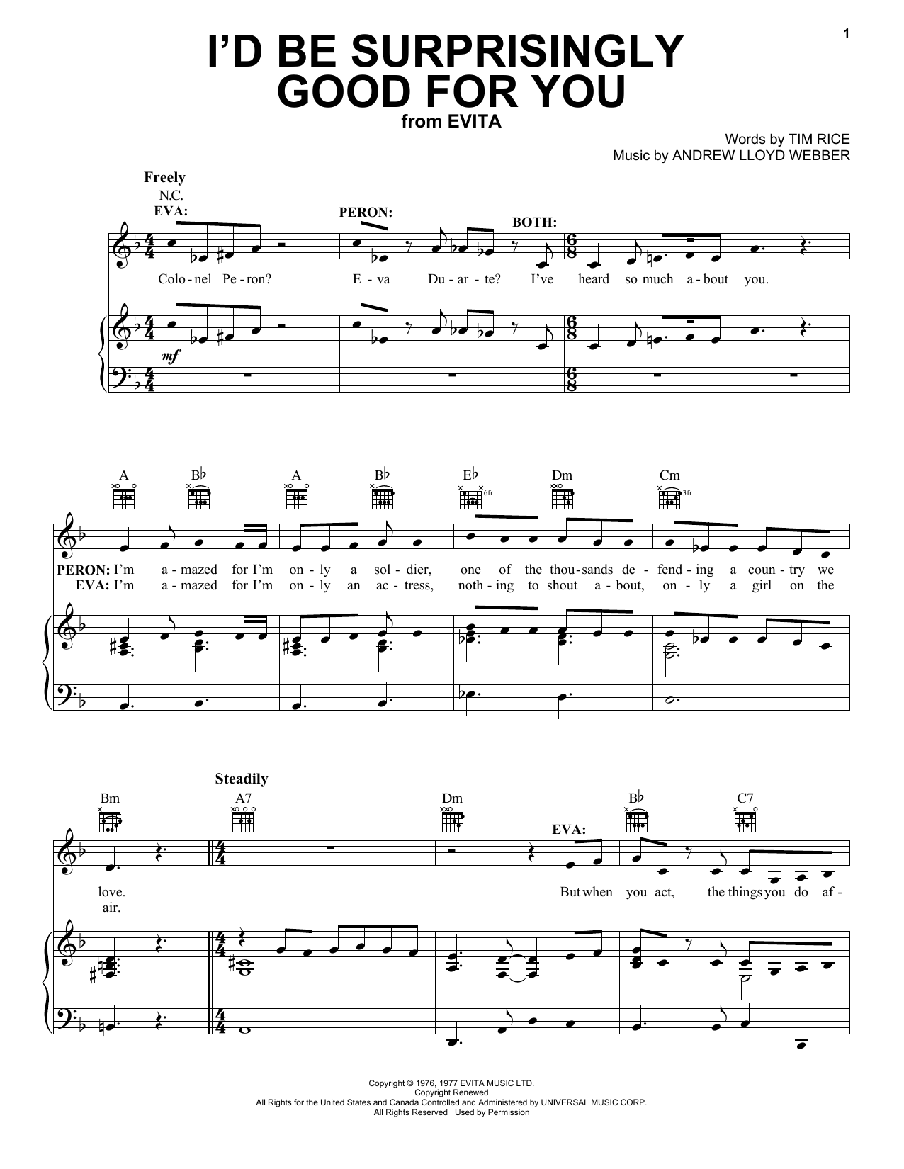 I'd Be Surprisingly Good For You sheet music
