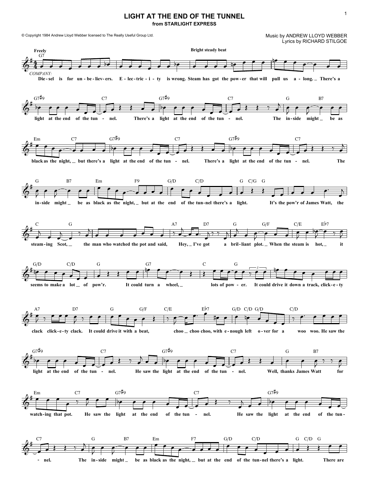 Light At The End Of The Tunnel sheet music