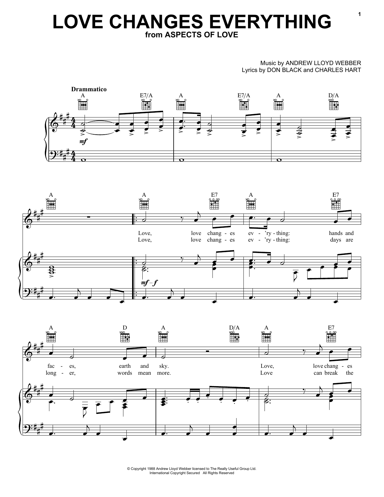 Love Changes Everything sheet music