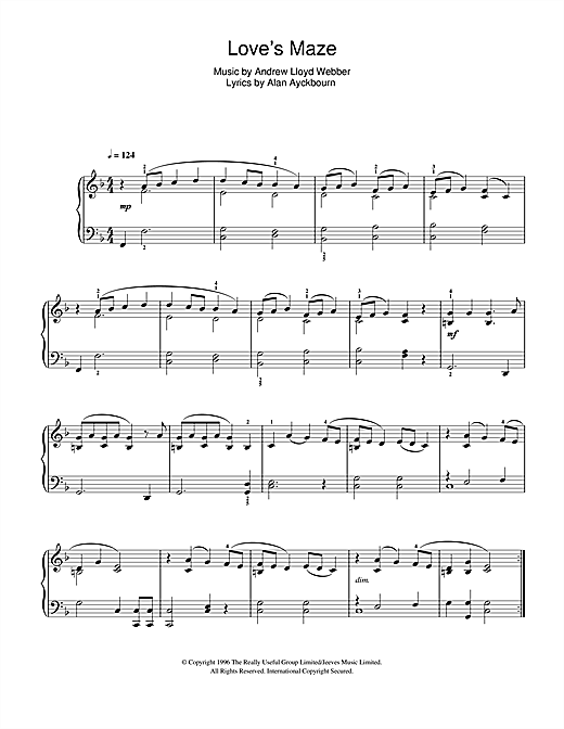 Andrew Lloyd Webber Love's Maze (from By Jeeves) Sheet Music Notes & Chords for Easy Piano - Download or Print PDF