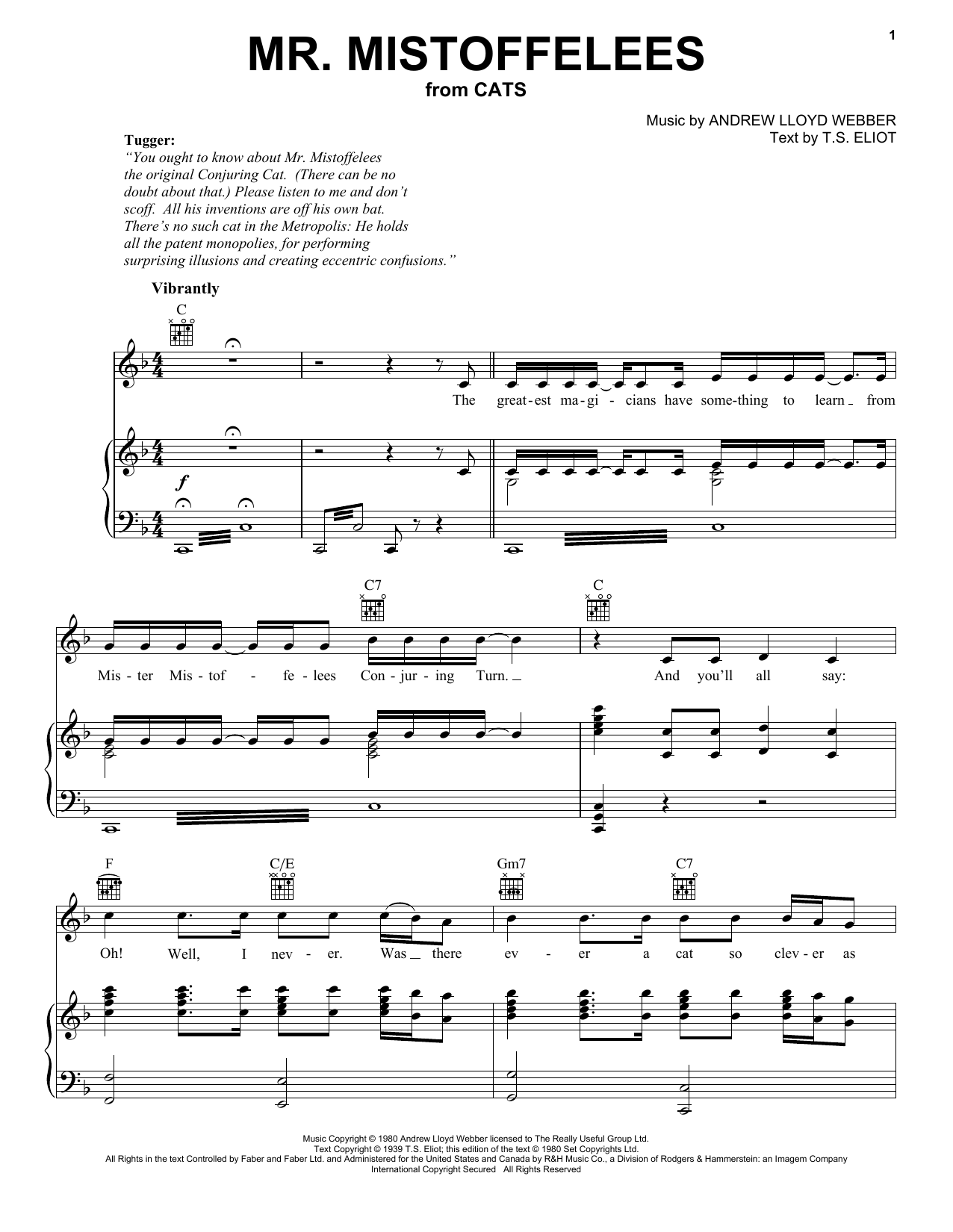 Mr. Mistoffelees (from Cats) sheet music