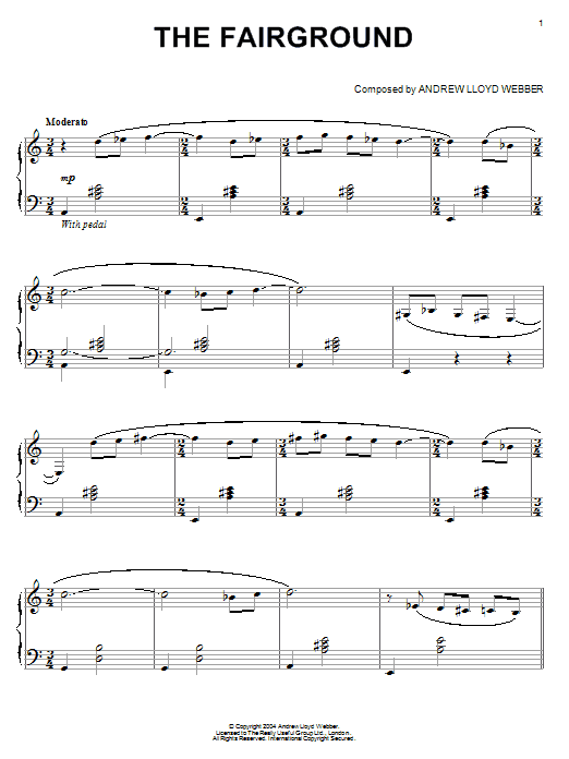 Preview Andrew Lloyd Webber The Fairground Musicals sheet music, notes and chords for Piano, SKU: 50150 The Fairground sheet music