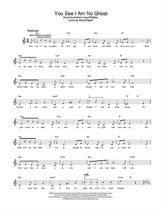 You See I Am No Ghost (from The Woman In White) sheet music