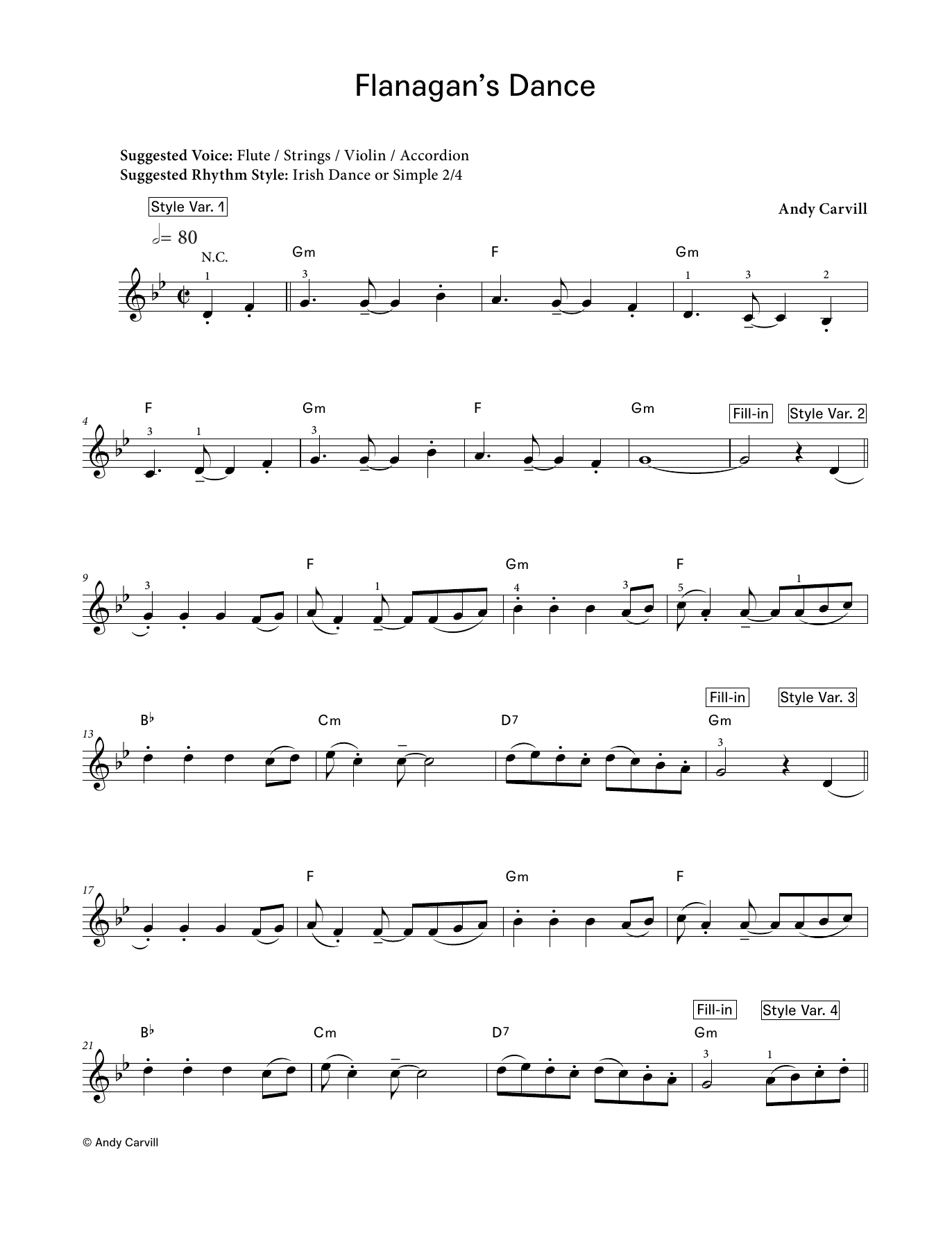 Andy Carvill Flanagan's Dance (LCME Electronic Keyboard Grade 3 List A) Sheet Music Notes & Chords for Piano Solo - Download or Print PDF