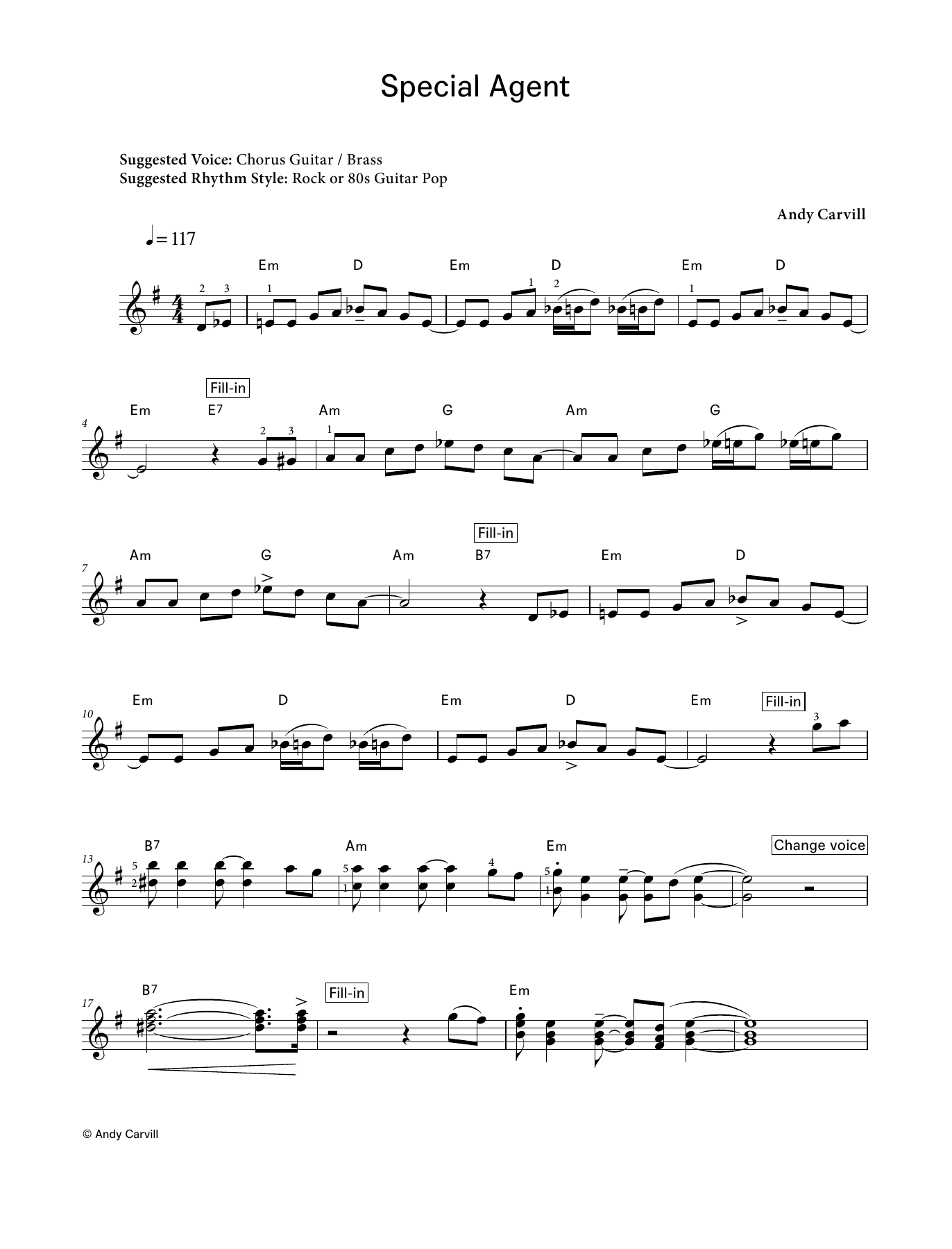 Andy Carvill Special Agent (LCME Electronic Keyboard Grade 4 List B) Sheet Music Notes & Chords for Piano Solo - Download or Print PDF