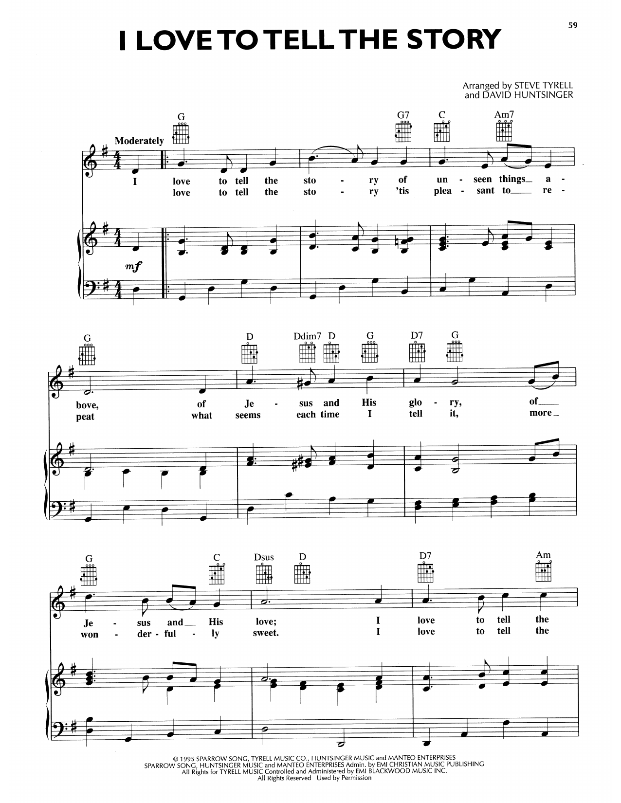 Andy Griffith I Love To Tell The Story Sheet Music Notes & Chords for Piano, Vocal & Guitar Chords (Right-Hand Melody) - Download or Print PDF