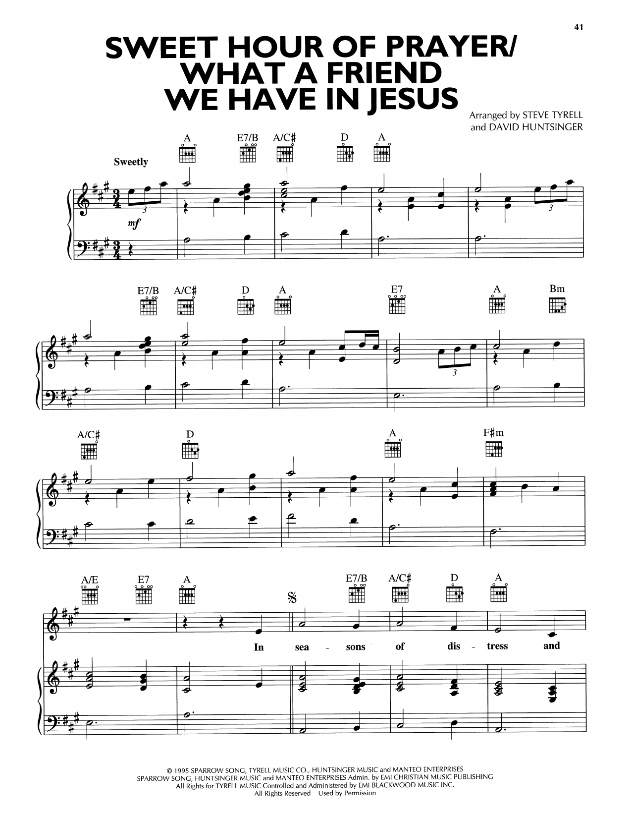 Andy Griffith Sweet Hour Of Prayer/What A Friend We Have In Jesus Sheet Music Notes & Chords for Piano, Vocal & Guitar Chords (Right-Hand Melody) - Download or Print PDF Andy Griffith Sweet Hour Of Prayer/What A Friend We Have In Jesus Sheet Music Notes & Chords for Piano, Vocal & Guitar Chords (Right-Hand Melody) - Download or Print PDF