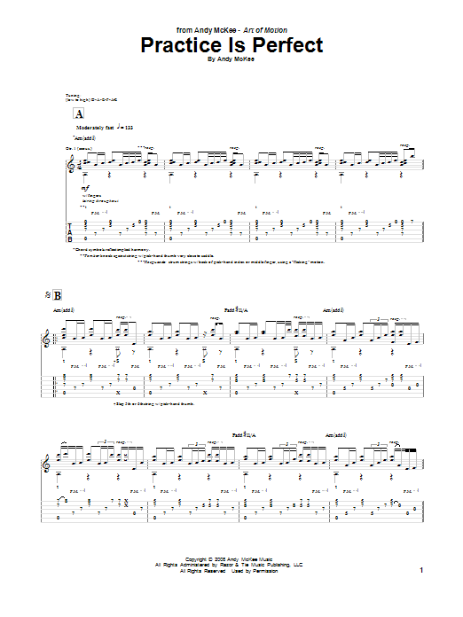 Andy McKee Practice Is Perfect Sheet Music Notes & Chords for Guitar Tab - Download or Print PDF