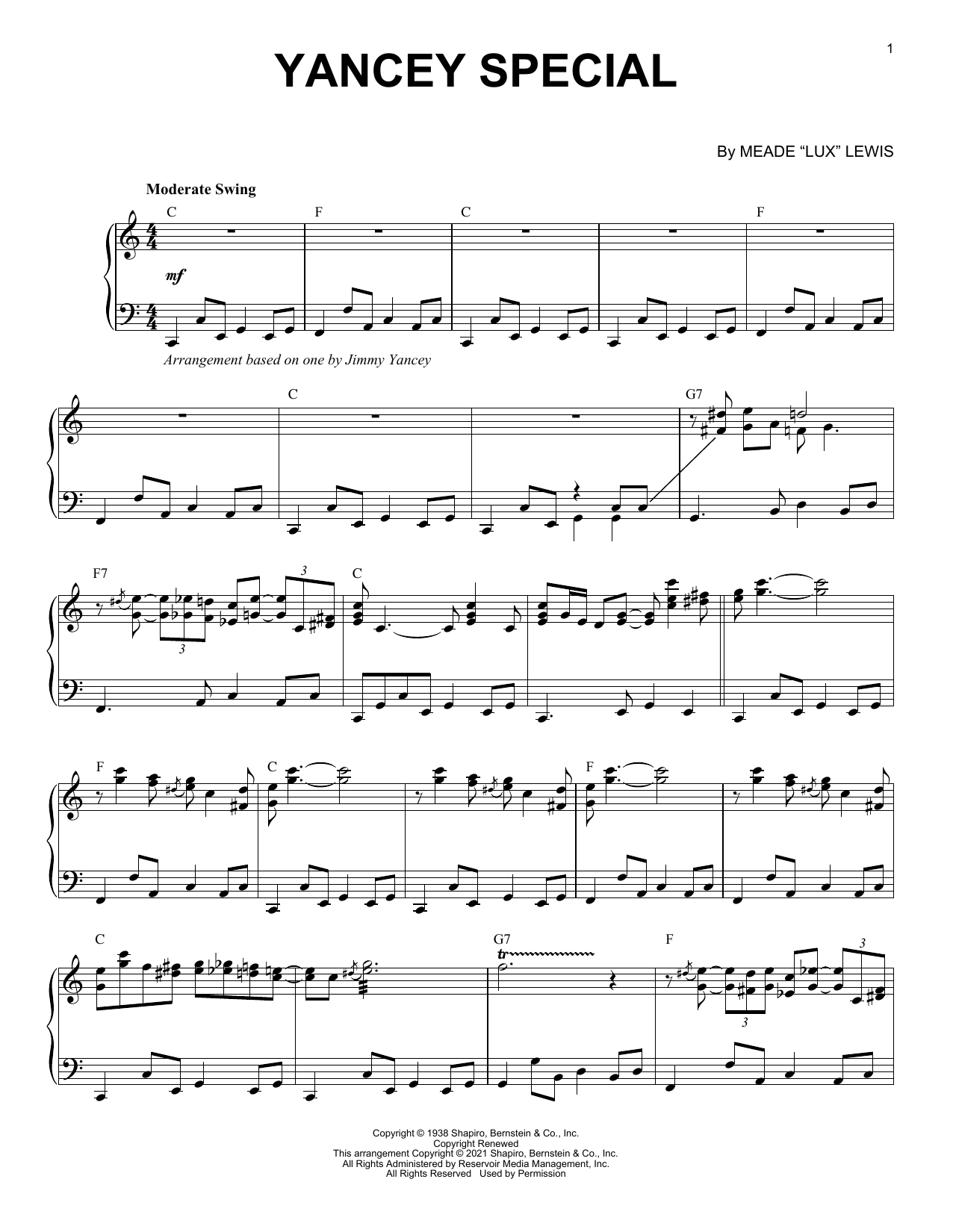 Andy Razaf Yancey Special (arr. Brent Edstrom) Sheet Music Notes & Chords for Piano Solo - Download or Print PDF