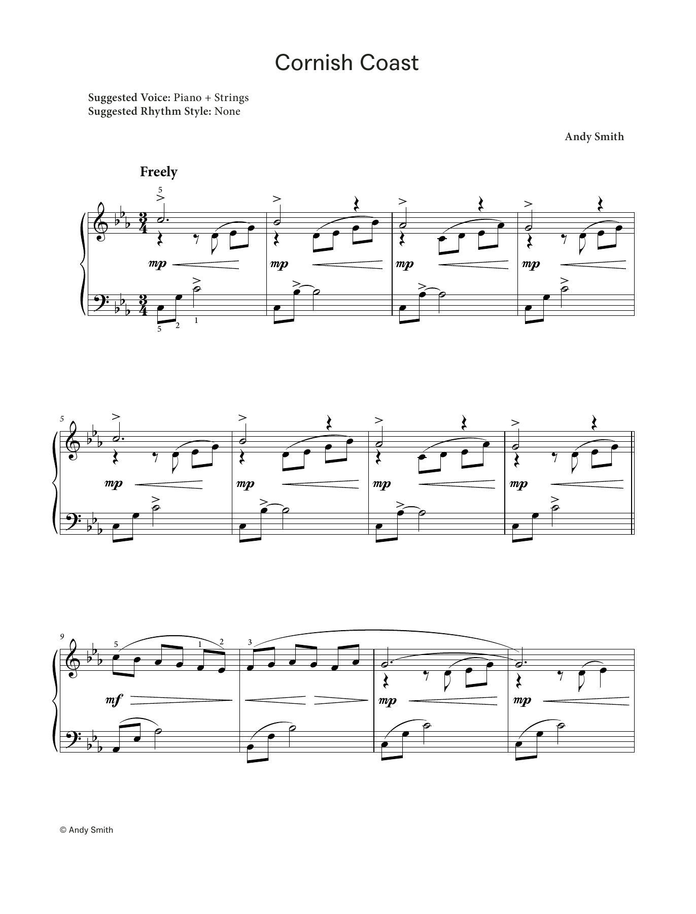 Andy Smith Cornish Coast (LCME Electronic Keyboard Grade 5 List B) Sheet Music Notes & Chords for Piano Solo - Download or Print PDF Andy Smith Cornish Coast (LCME Electronic Keyboard Grade 5 List B) Sheet Music Notes & Chords for Piano Solo - Download or Print PDF