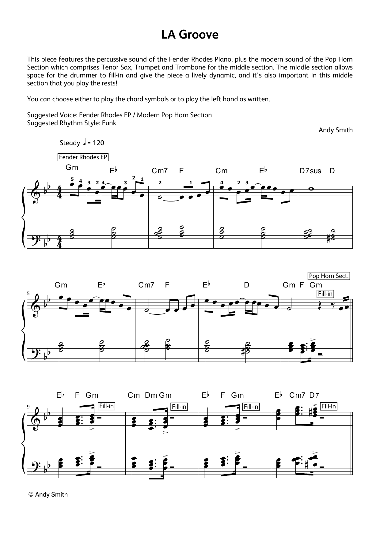 Andy Smith LA Groove (LCME Electronic Keyboard Grade 5 List B & C) Sheet Music Notes & Chords for Piano Solo - Download or Print PDF