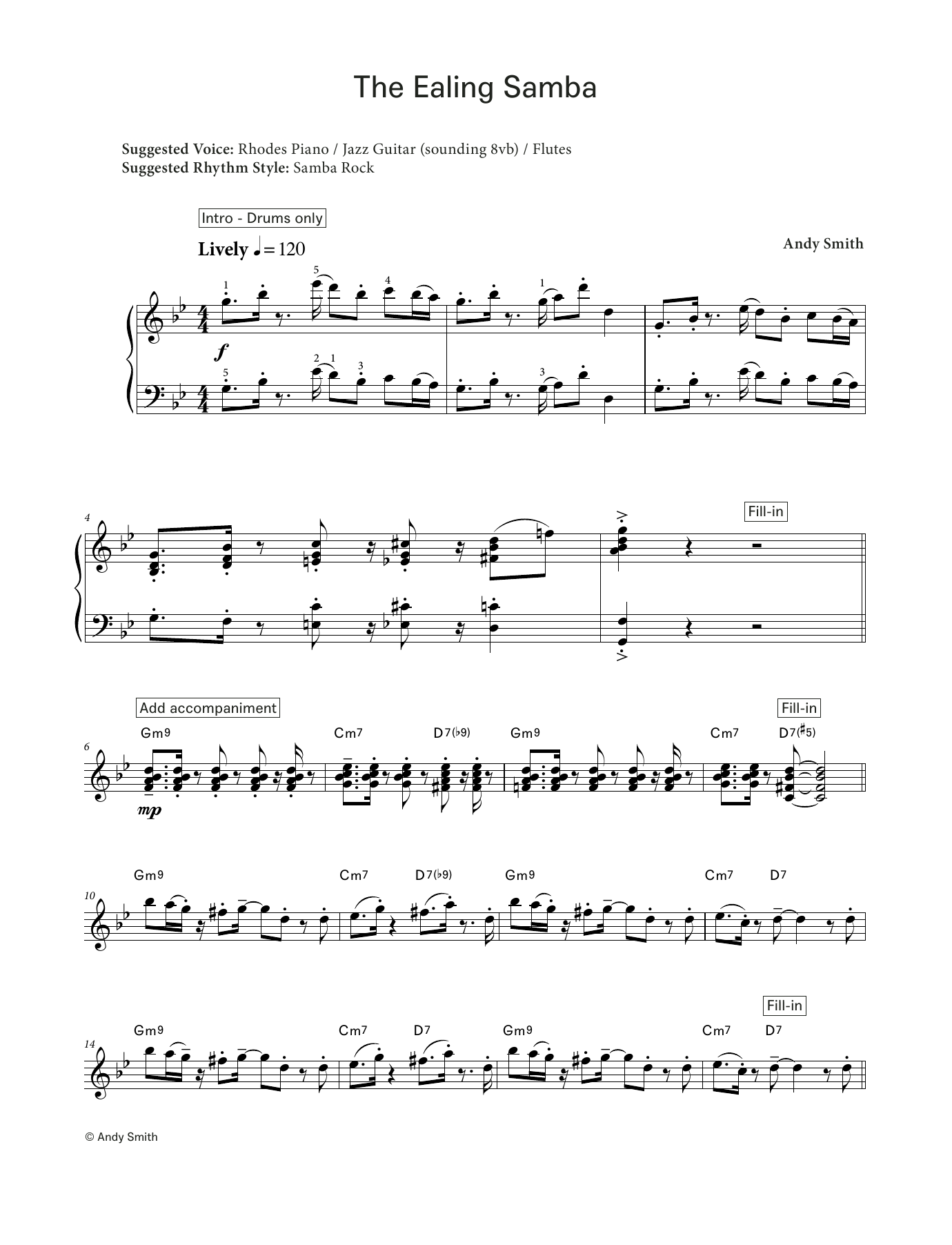 Andy Smith The Ealing Samba (LCME Electronic Keyboard Grade 7 List C) Sheet Music Notes & Chords for Piano Solo - Download or Print PDF