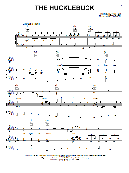 Preview Andy Gibson The Hucklebuck Jazz sheet music, notes and chords for Real Book - Melody, Lyrics & Chords - C Instruments, SKU: 60990 The Hucklebuck sheet music