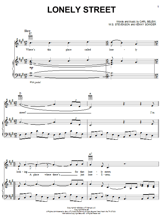 Lonely Street sheet music