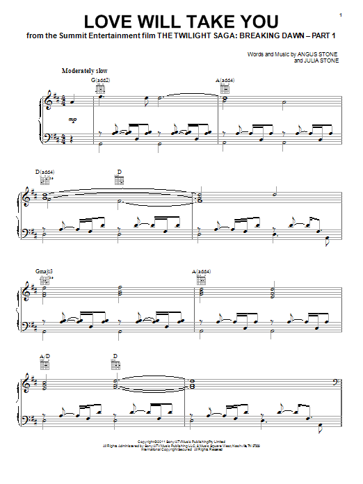 Angus Julia Stone Love Will Take You Sheet Music Download Pdf Score 89997