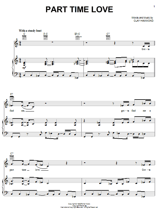 Ann Peebles Part Time Love Sheet Music Notes & Chords for Piano, Vocal & Guitar (Right-Hand Melody) - Download or Print PDF