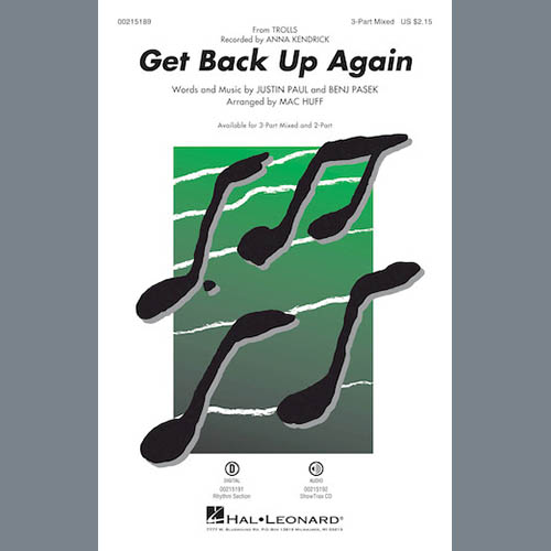 Anna Kendrick, Get Back Up Again (from Trolls) (arr. Mac Huff), 3-Part Mixed