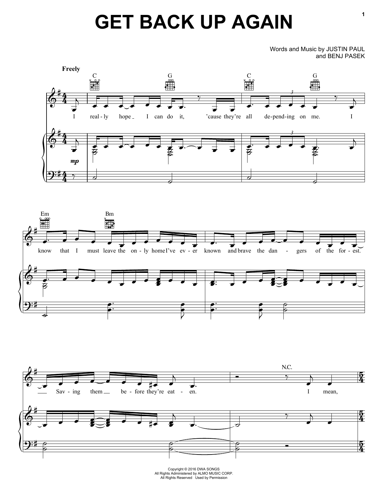 Anna Kendrick Get Back Up Again (from Trolls) Sheet Music Notes & Chords for Educational Piano - Download or Print PDF
