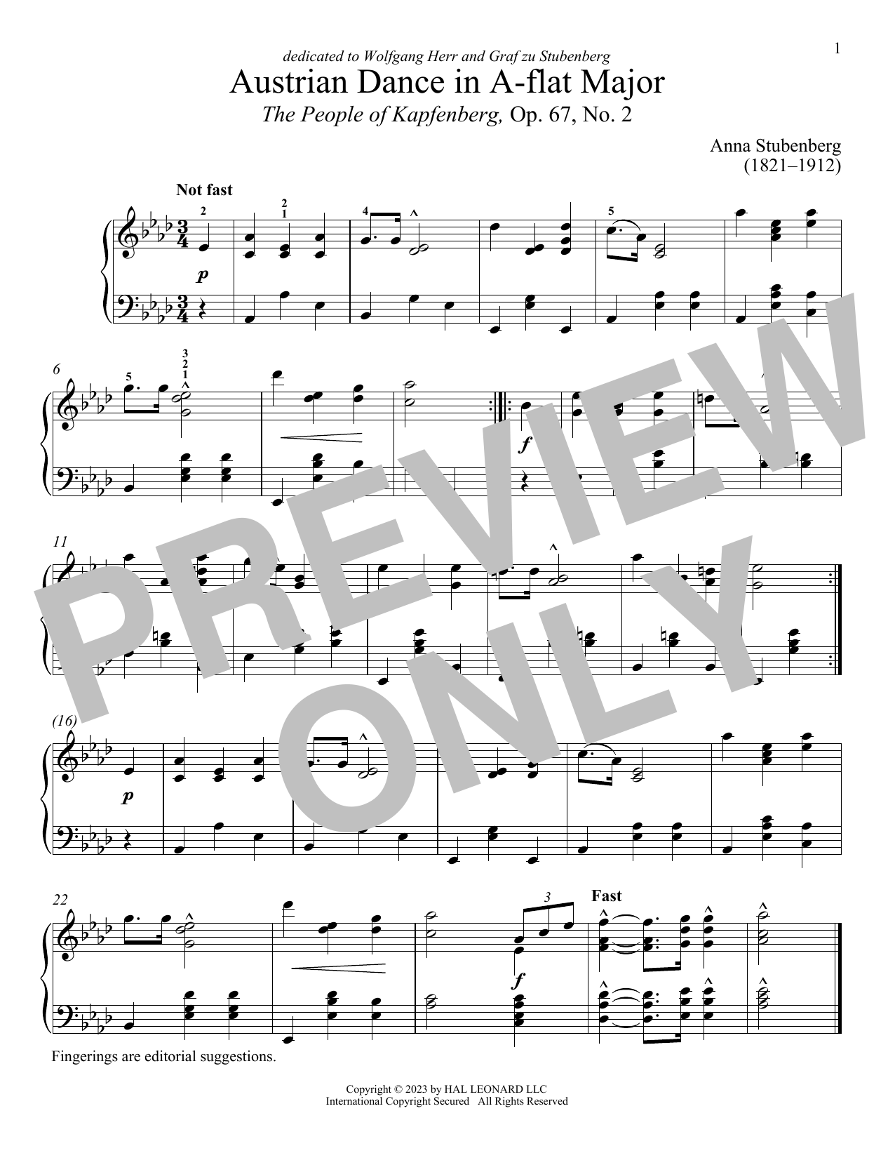 Anna Stubenberg Nicht schnell Sheet Music Notes & Chords for Piano Solo - Download or Print PDF