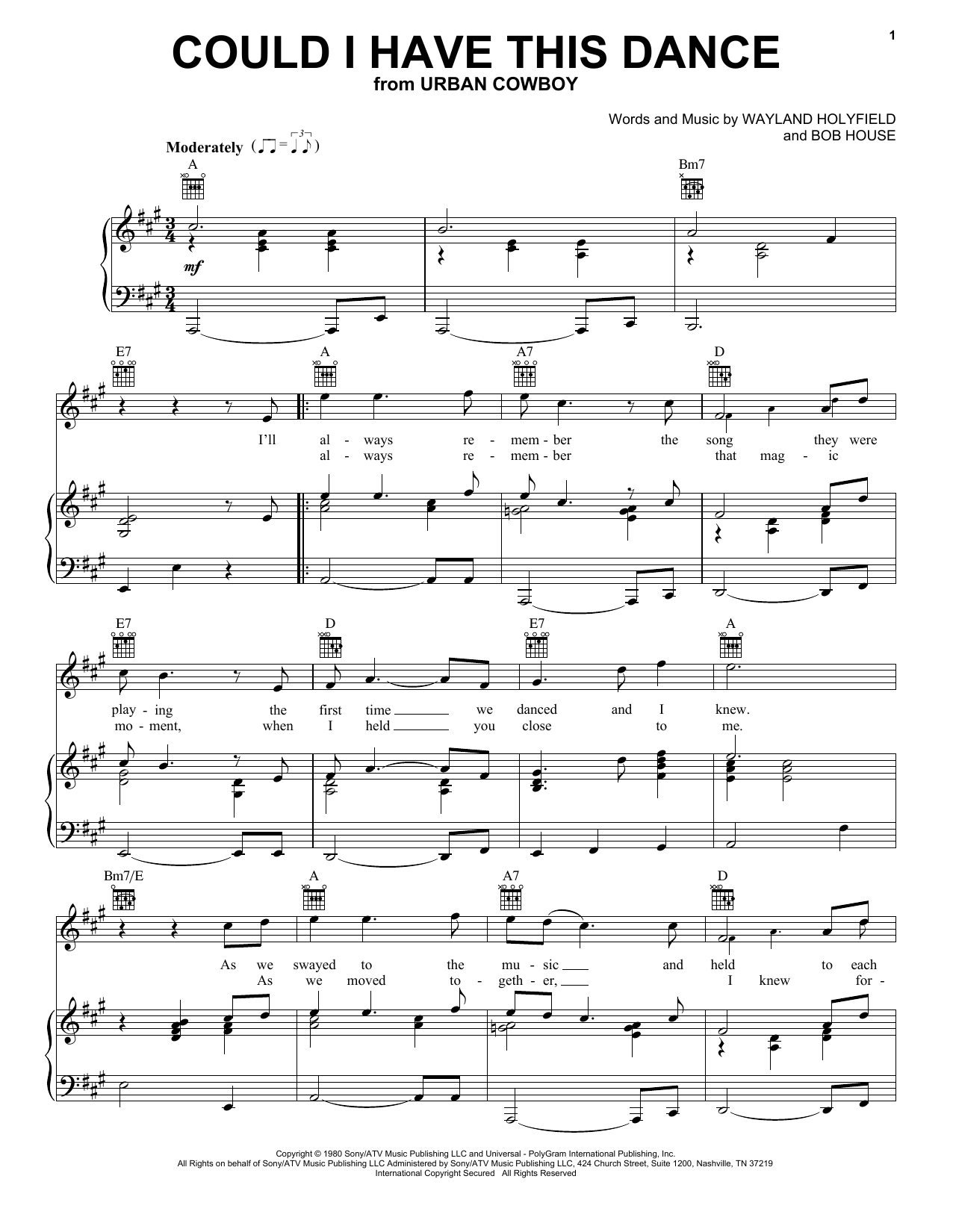 Anne Murray Could I Have This Dance Sheet Music Notes & Chords for Guitar Tab - Download or Print PDF