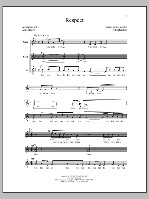 Anne Raugh Respect Sheet Music Notes & Chords for Choral - Download or Print PDF