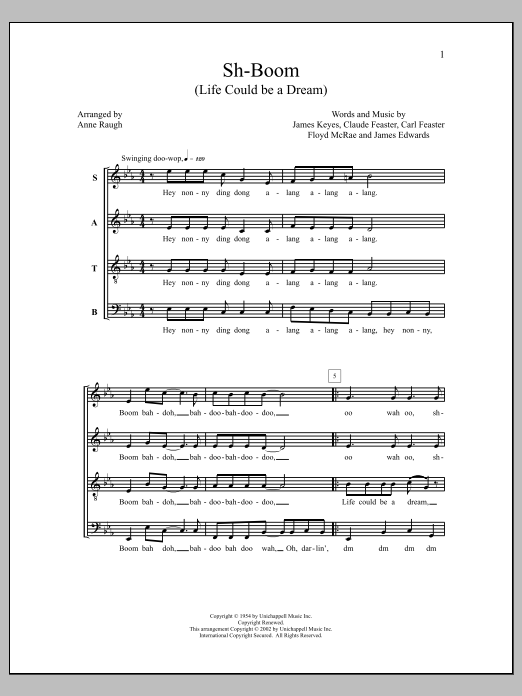 Anne Raugh Sh-boom (life Could Be A Dream) Sheet Music Notes & Chords for SATB - Download or Print PDF