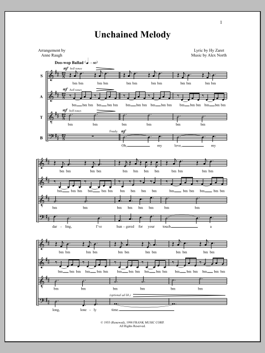 Anne Raugh Unchained Melody Sheet Music Notes & Chords for Choral - Download or Print PDF