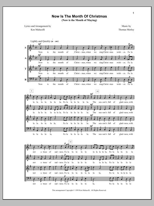 Now Is The Month Of Christmas sheet music