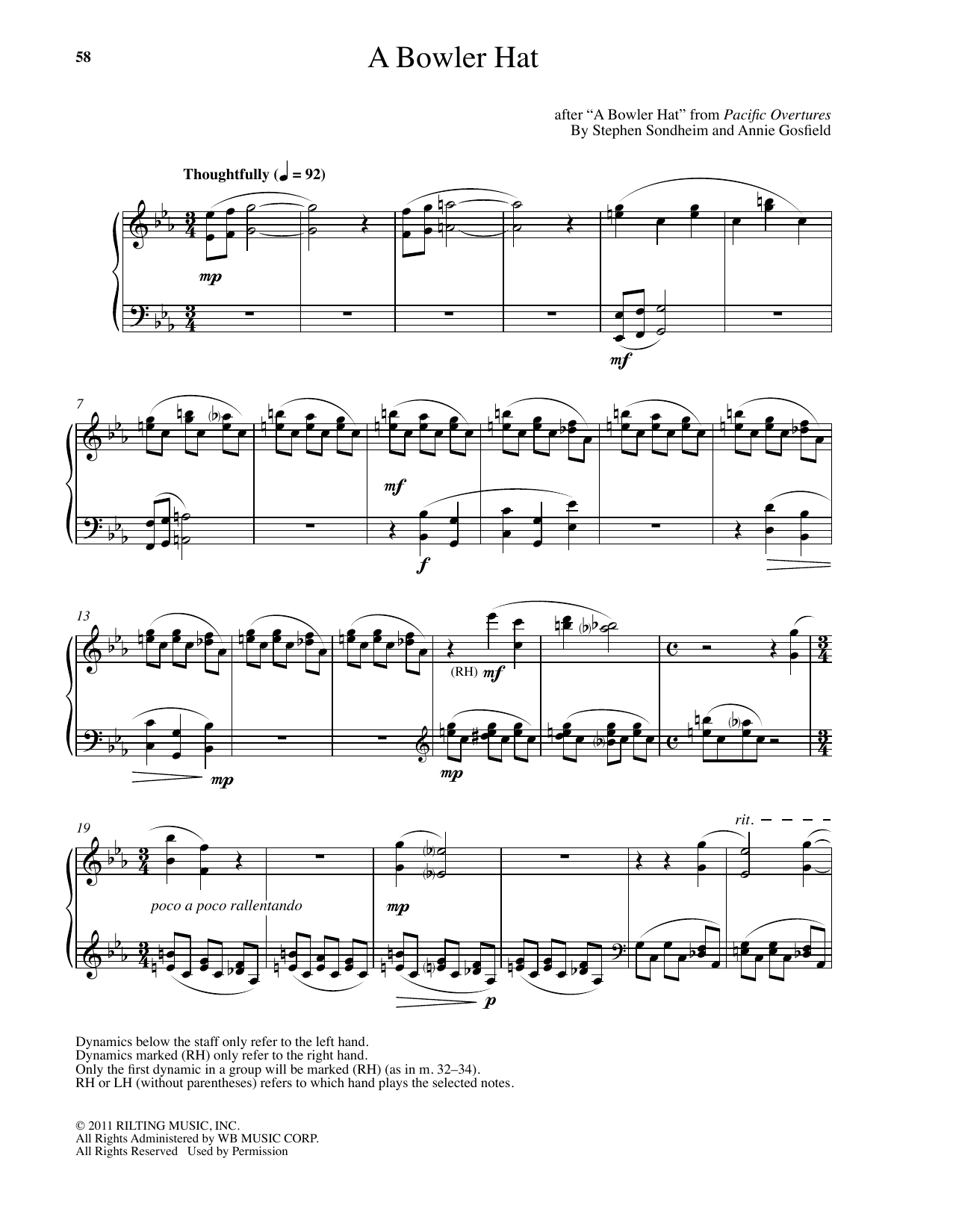 Annie Gosfield A Bowler Hat Sheet Music Notes & Chords for Piano - Download or Print PDF