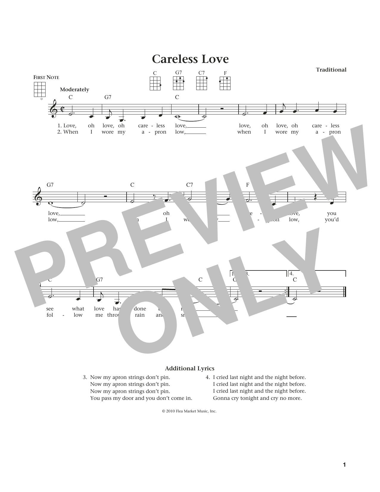 Anonymous Careless Love (from The Daily Ukulele) (arr. Liz and Jim Beloff) Sheet Music Notes & Chords for Ukulele - Download or Print PDF