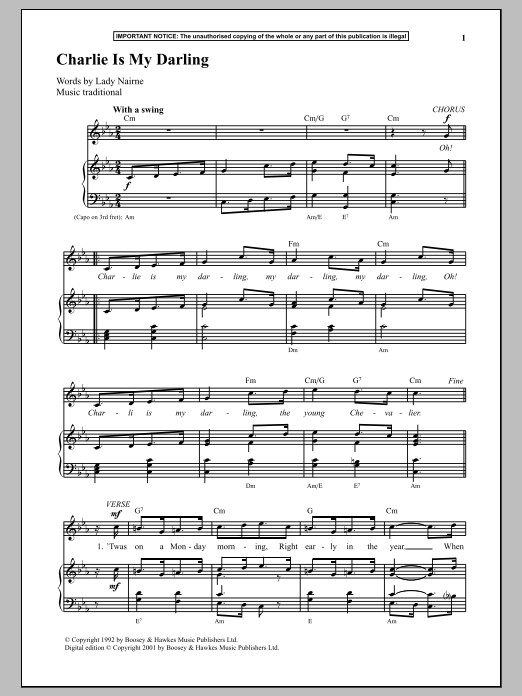 Anonymous Charlie Is My Darling Sheet Music Notes & Chords for Piano - Download or Print PDF