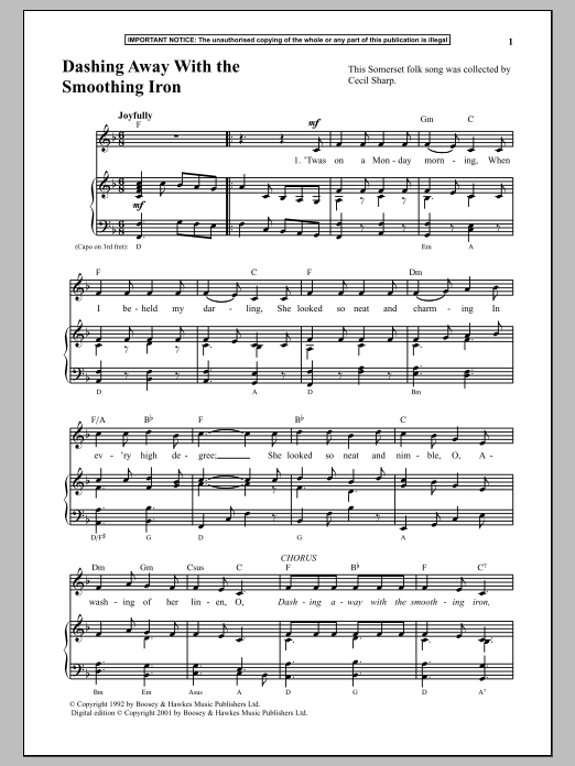 Anonymous Dashing Away With The Smoothing Iron Sheet Music Notes & Chords for Piano - Download or Print PDF