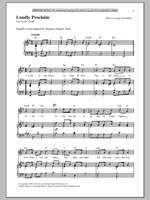 Anonymous Loudly Proclaim Sheet Music Notes & Chords for Piano - Download or Print PDF