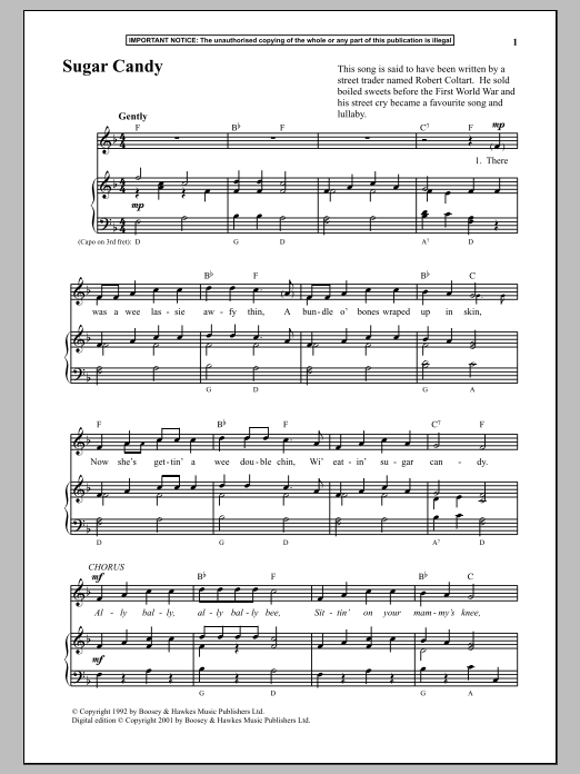 Anonymous Sugar Candy Sheet Music Notes & Chords for Piano - Download or Print PDF