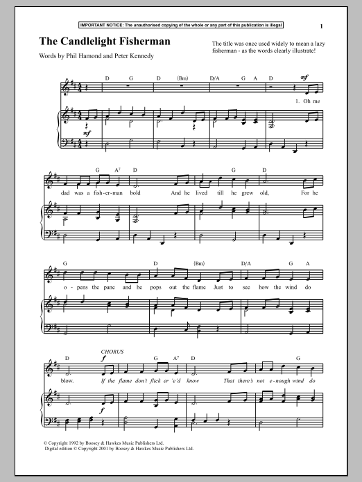 Anonymous The Candlelight Fisherman Sheet Music Notes & Chords for Piano - Download or Print PDF