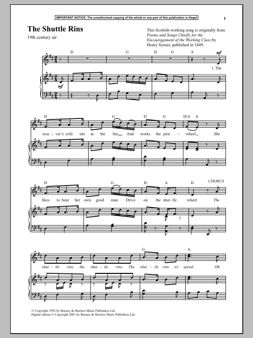 Anonymous The Shuttle Rins Sheet Music Notes & Chords for Piano - Download or Print PDF