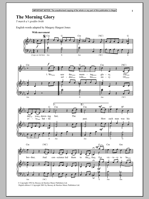 Preview Anonymous The Morning Glory Unclassified sheet music, notes and chords for Piano, SKU: 89682 The Morning Glory sheet music