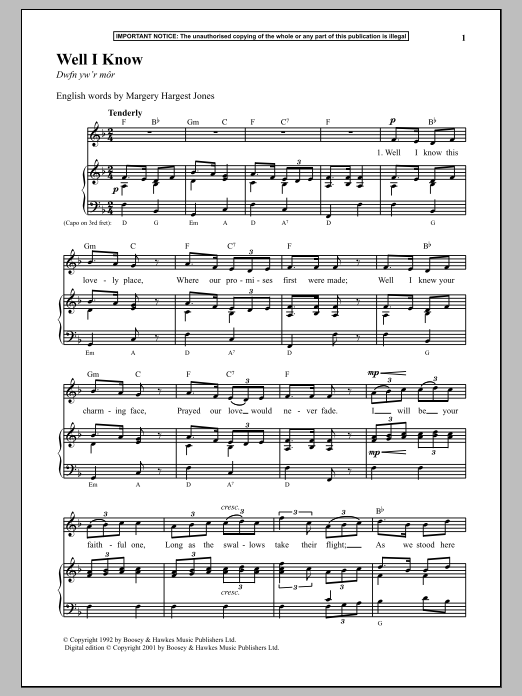 Anonymous Well I Know Sheet Music Notes & Chords for Piano - Download or Print PDF
