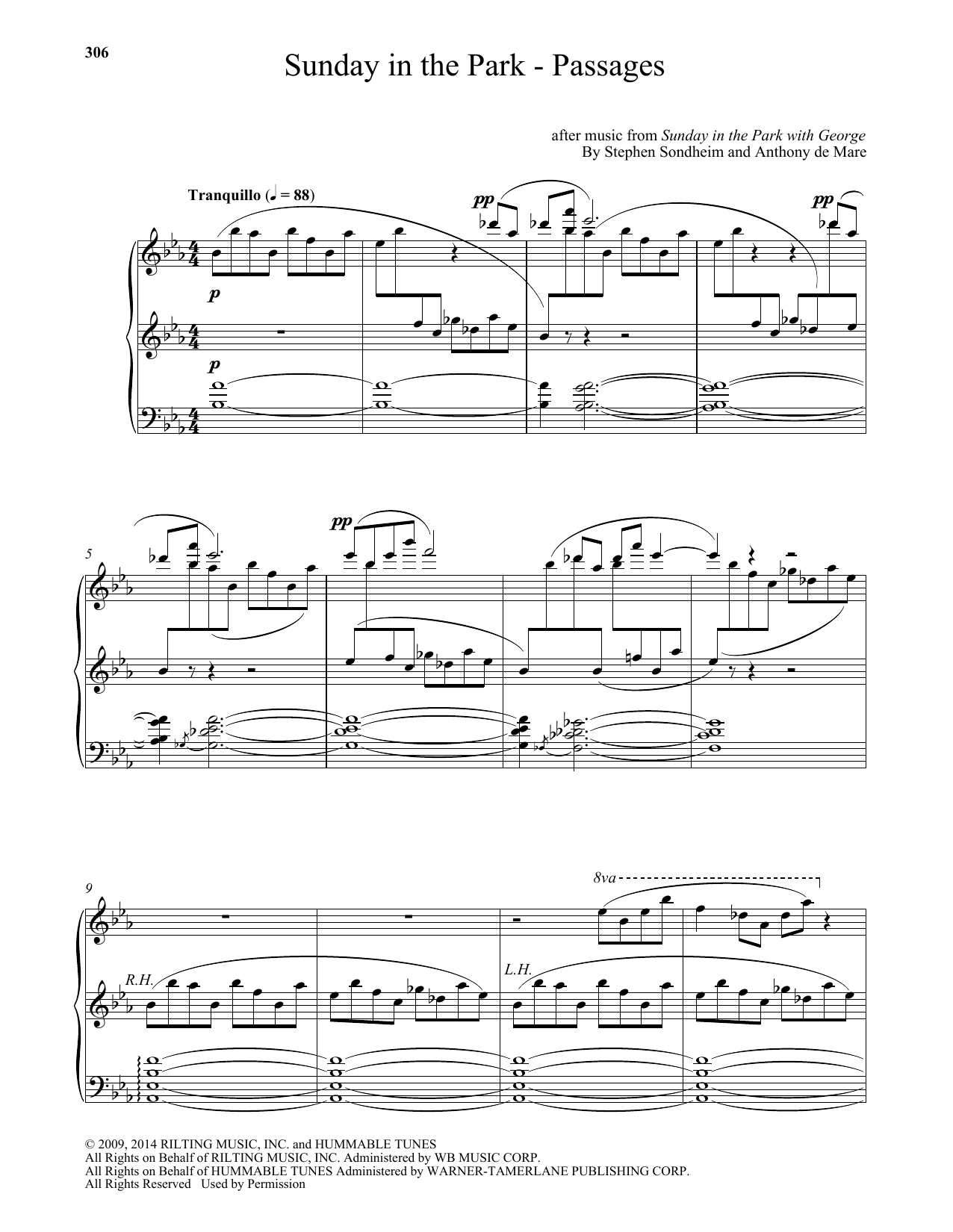 Anthony de Mare Sunday In The Park - Passages Sheet Music Notes & Chords for Piano - Download or Print PDF