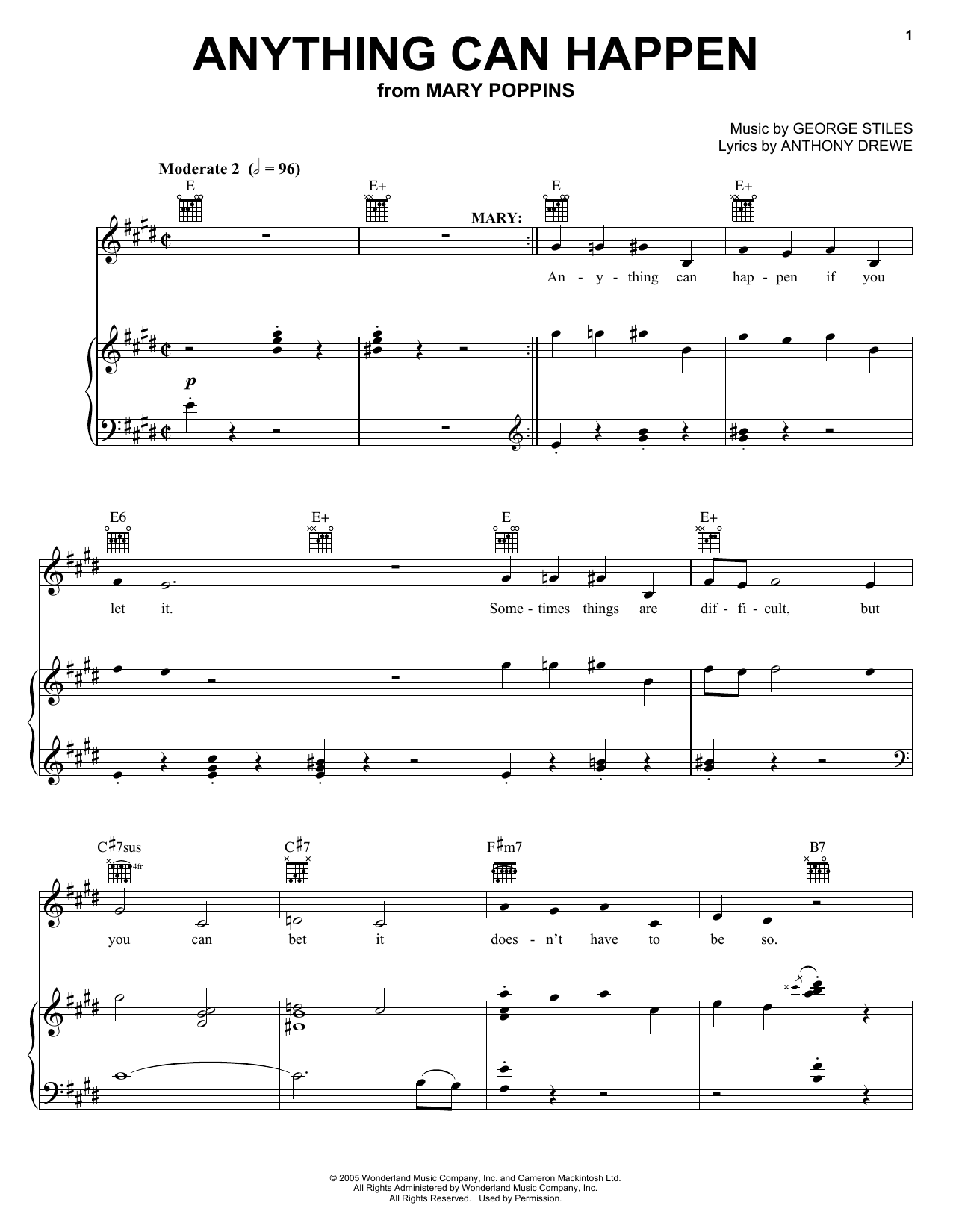 Anthony Drewe Anything Can Happen Sheet Music Notes & Chords for Piano & Vocal - Download or Print PDF
