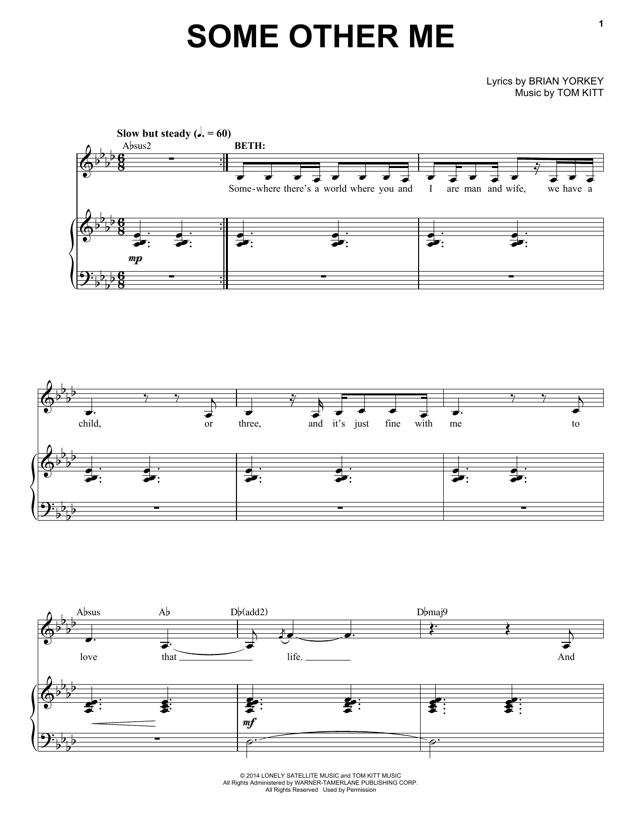 Anthony Rapp & Idina Menzel Some Other Me (from If/Then: A New Musical) Sheet Music Notes & Chords for Piano & Vocal - Download or Print PDF