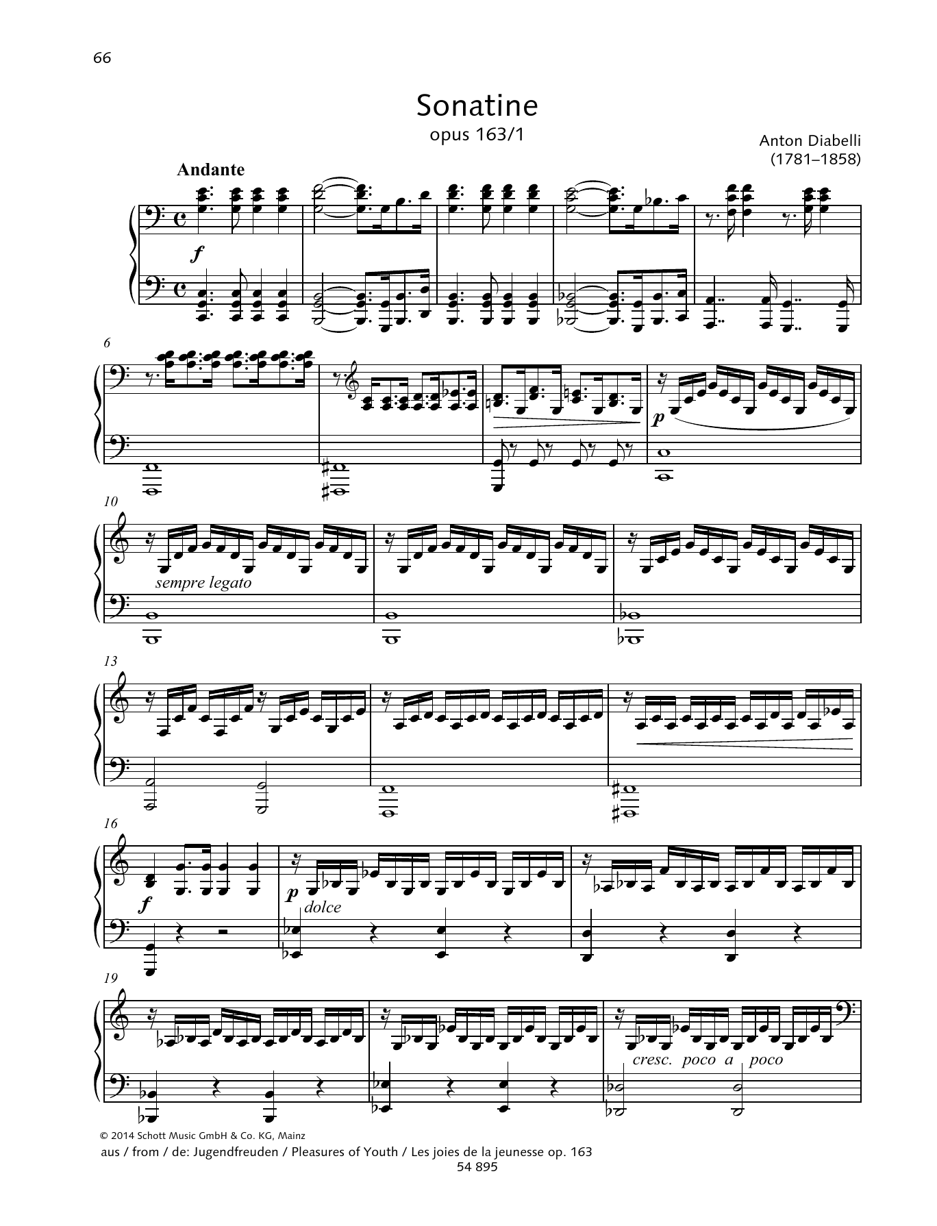 Anton Diabelli Sonatina Sheet Music Notes & Chords for Piano Duet - Download or Print PDF
